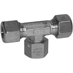 Riegler, Schlauchanschluss + Schlauchverbinder, Einstellbare T-Verschraubung, Dichtkegel, M18x1,5 i., ES 1.4571 (12 mm)