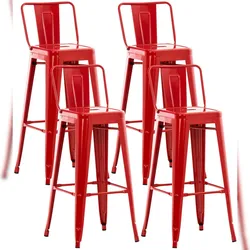 CLP 4er Set Barhocker Mason rot