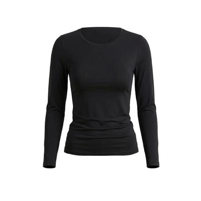 Unterhemd NINA VON C. "Langarm Shirt Seide&Modal", Damen, Gr. 36, N-Gr, schwarz, Modal-Seide, Obermaterial: 79% Modal CMD. 14% Seide silk. 7% Elasthan EL., Rundhals, Unterhemden Unterhemd