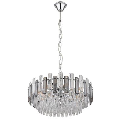 GLOBO LIGHTING Kronleuchter "ORGINA", silber (verchromt), 1 Stk., Leuchten, Hängeleuchte, Kristalle, Glasstäbe, Wohnzimmer, Esstisch, Kronleuchter