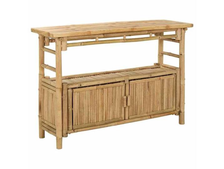 Console d'entrée - Table console avec étagère naturel - - bambou - 110 x 35 x 75 cm - 2 portes 6075383