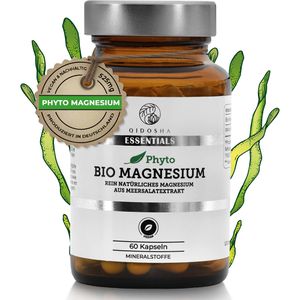 Qidosha Magnesium Phyto 60 Kapseln, BIO, Magnesium aus Meersalatextrakt, 525 mg