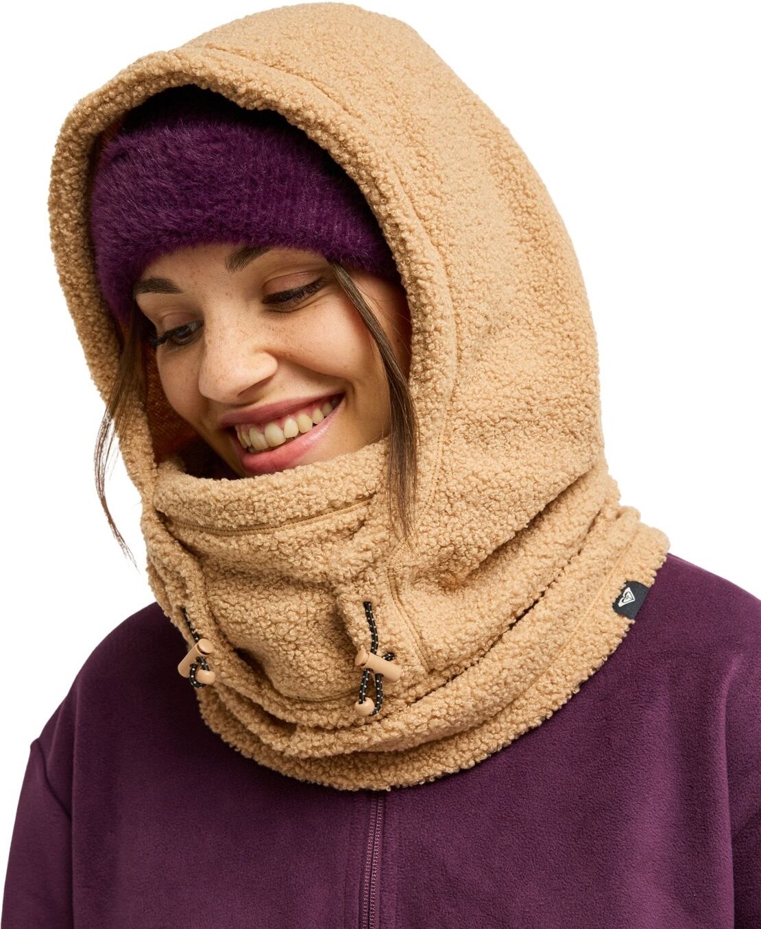 Multifunktionstuch ROXY "Valwood", Damen, beige (cafe au lait), Obermaterial: 100% Polyester., Modetücher Multifunktionstuch