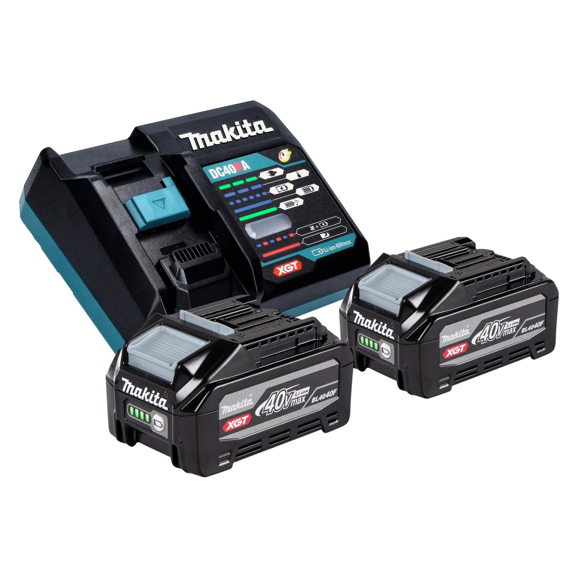 Makita Power Source Kit 2x BL 4040 F Akku 40 V max. 4,0 Ah XGT ( 2x 1910N6-8 ) + DC 40 RA Ladegerät (40 V) (1910N6-8)
