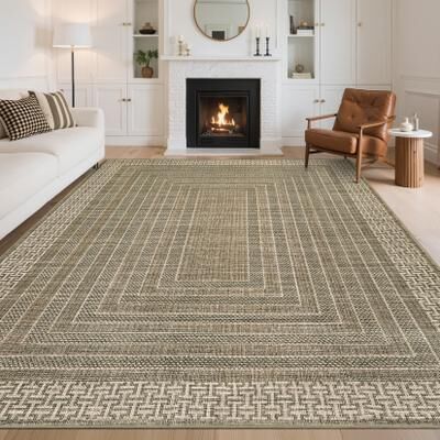 "Garvee Modern 8'x10'Area Rug,Architectural Geometric Low Pile Washable Rug - 2'3"" x 12' Runner"