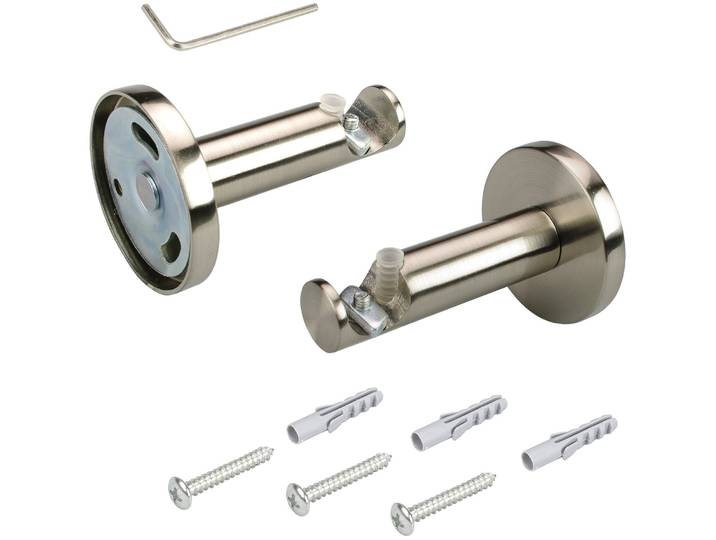 Träger LIEDECO, silber (edelstahlfarben), Ø:1,6cm, Gardinenstangenhalterungen, Träger, für Gardinenstange Ø 16 mm