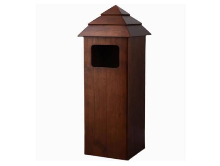 BLEKWETAAT 48L Holz-Mülleimer for den Außenbereich mit Deckel, mit großer Kapazität, kommerzieller for malerische Orte, Parks und Einkaufszentren(Walnut)