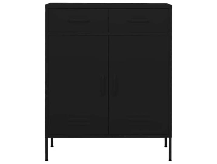 KLGBNCVE Lagerschrank Schwarz 80x35x101,5 cm Stahl Stahl,robust und stabil,ausreichend Stauraum,feuchtes Tuch Reinigung,3-teilige kugelgelagerte Führungen