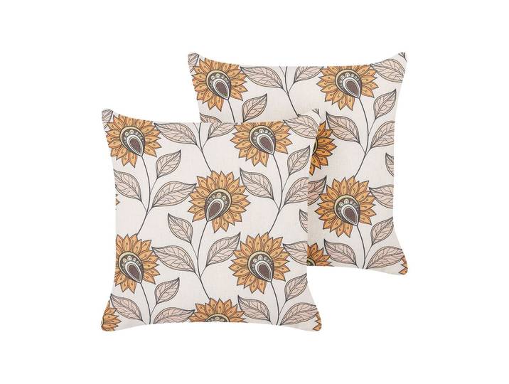 DEKOKISSEN 2er-Set Cremeweiß 45/45 cm Tuberose