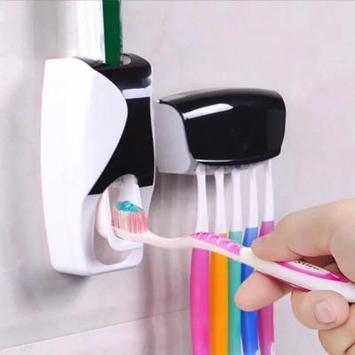 Uplifted Finds Wall Mounted Toothbrush And Toothpaste Holder Set With Automatic Dispenser And Cup blue