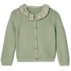 Tchibo - Kinder-Strickjacke - Baby - Gr. 62/68 - olivgrün/geblümt