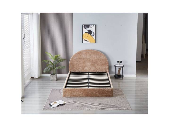 Lit Double Coffre Polaire Moka 140x190 cm