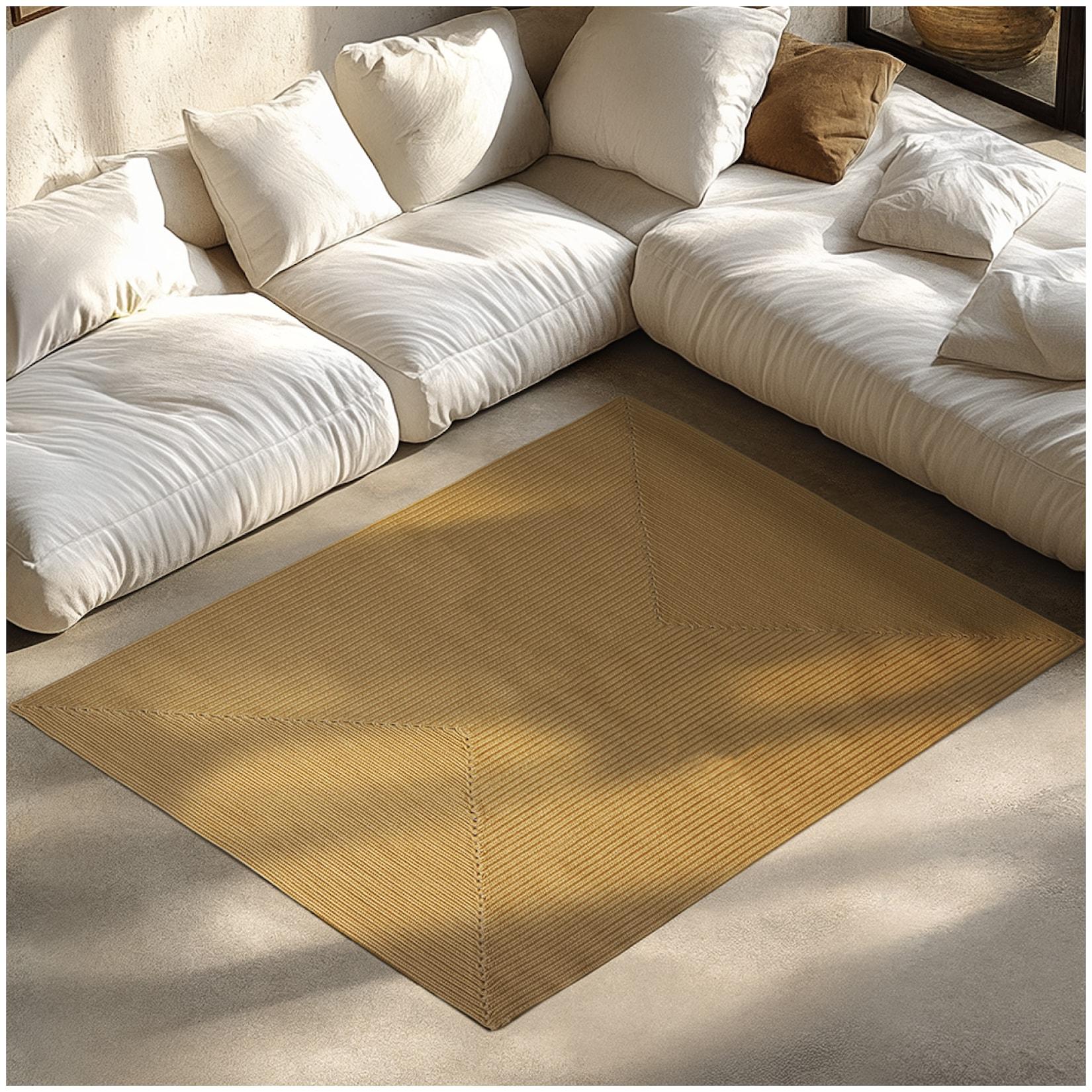 tectake® Geflochtener Teppich, verschiedene Größen, in Jute-Optik, strapazierfähig und pflegeleicht