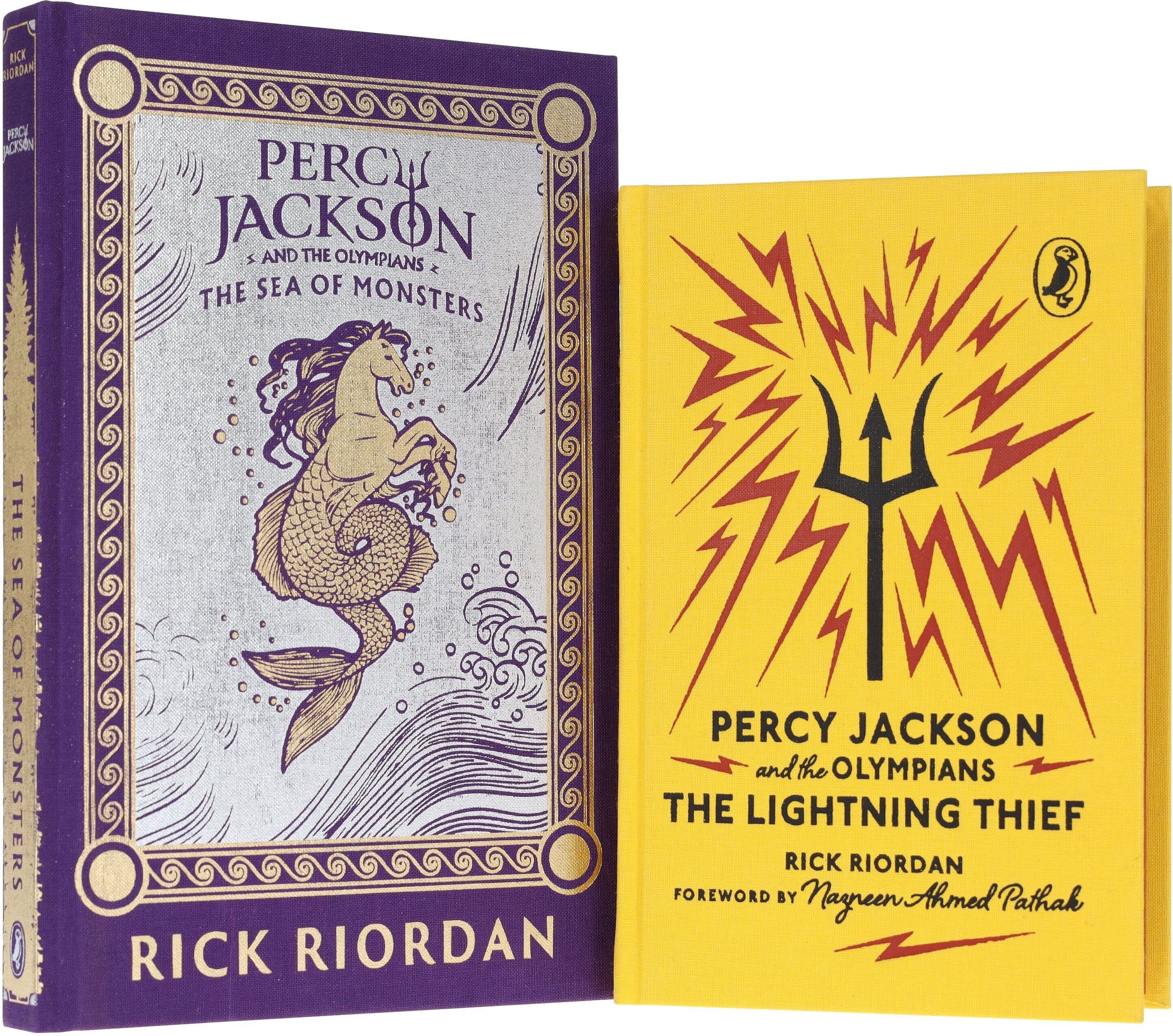 Percy Jackson and the Olympians (Puffin 85th Anniversary Clothbound Collection) by Rick Riordan 2 Books Collector's Edition Set - Ages 9+ - Hardback Penguin Random House