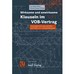 Wirksame und unwirksame Klauseln im VOB-Vertrag, Fachbücher von Uwe Diehr, Michael Knipper