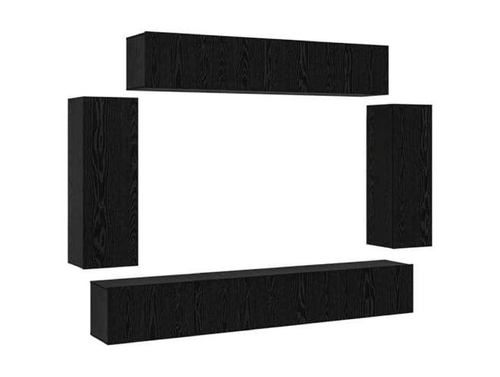 hliofuir 6-teilig TV-Schrank Set Schwarz Eichen-Optik Hängeboard Schwebende Montage für Wohnzimmer und Mediaräume: Schafft freie Bodenfläche und bietet strukturierten Stauraum.
