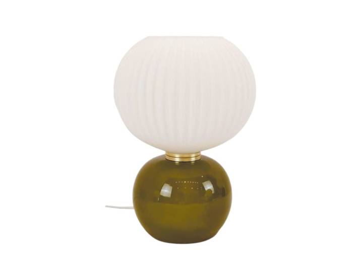 Lampe de chevet en verre kaki