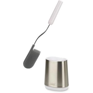 JosephJoseph WC-Bürste Flex Lite, silber, mit Silikonborsten & Edelstahl-Bürstenhalter