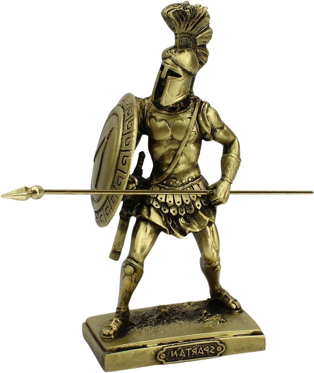 Leonidas Standbeeld Spartaanse Krijger Bronskleurig Hoogte: 20 cm