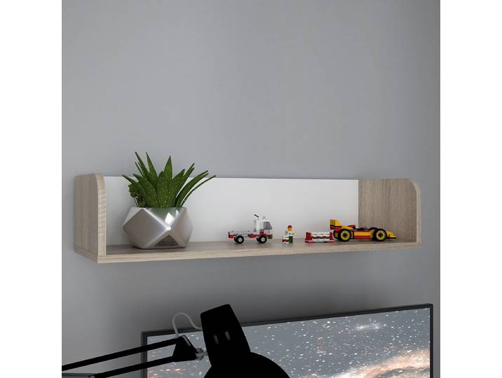 Tablette murale 80 x 18 x 26cm Blanc/Beige