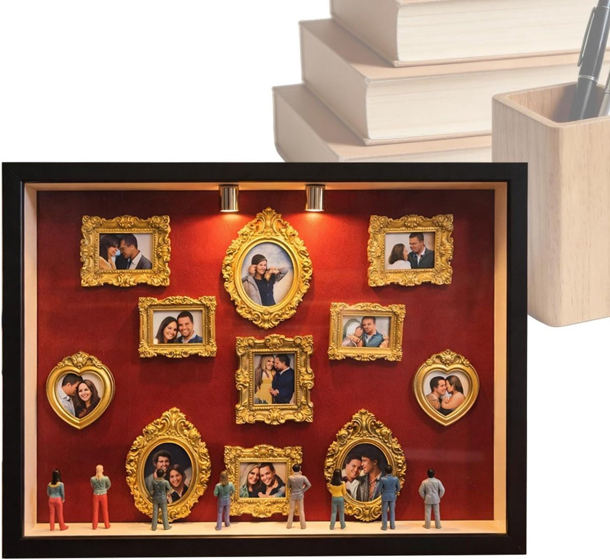 Mini Museum Lijst Silhouette Box Zwart Rood - 22.7 x 31.4 cm