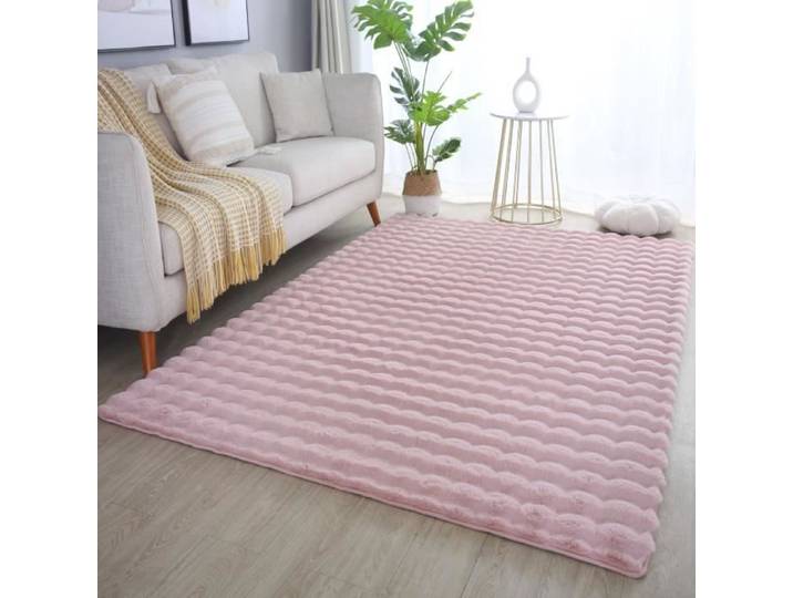 Tapis - SIMPEX - Rose - 160 x 230 cm - Poils longs - Lavable en machine - Confort exceptionnel