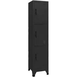 vidaXL Schließfachschrank Schwarz 38x45x180 cm Stahl