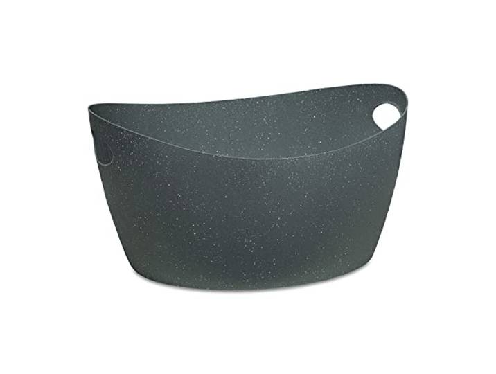 Koziol BOTTICHELLI L & XL Zuber 15 & 28 Liter Wanne Wäschekorb Aufbewahrung hochwertiger Kunststoff, robust, ineinander stapelbar Haushalt Bad Küche Kinderzimmer (recycled ash grey, L 15l)