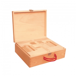 Halmakegel.com 60 Bauklötze im Bausteinkoffer - natur - 50mm 260154