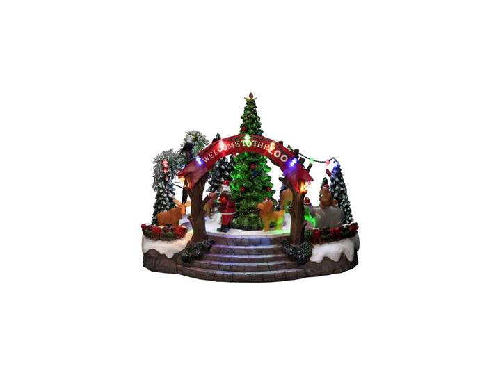 Weihnachtsfigur KONSTSMIDE Szenerie Weihnachtszoo , bunt, B:28cm H:20cm, Dekofiguren, Weihnachtsfigur