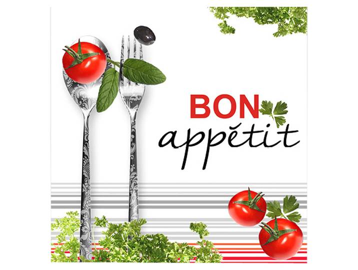 20er-Set Servietten, Bon Appetit, Papier, 3-lagig, 33 x 33 cm