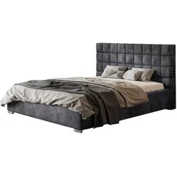 POLSTERBETT Porto mit Kopfteil, 120x200 cm, Doppelbett mit Bettkasten und Lattenrost aus Holz, Velourstoff Rosa