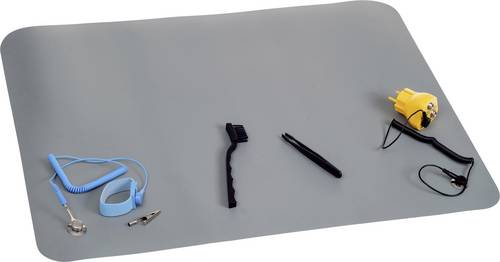 Quadrios ESD-Tischmatten-Set Grau (L x B) 650mm x 500mm