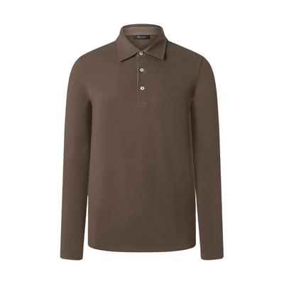 Poloshirt MAERZ MUENCHEN "Maerz Muenchen 646300 XT Langarm-Poloshirt Herren Bekleidung", Herren, Gr. 46, braun, 100% Baumwolle, Shirts