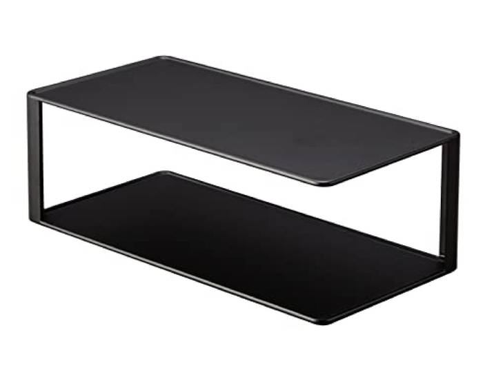 YAMAZAKI 5642 TOWER Geschirr-Organizer, schwarz, Stahl, minimalistisch, 15 x 30 x 10 cm (L x B x H)