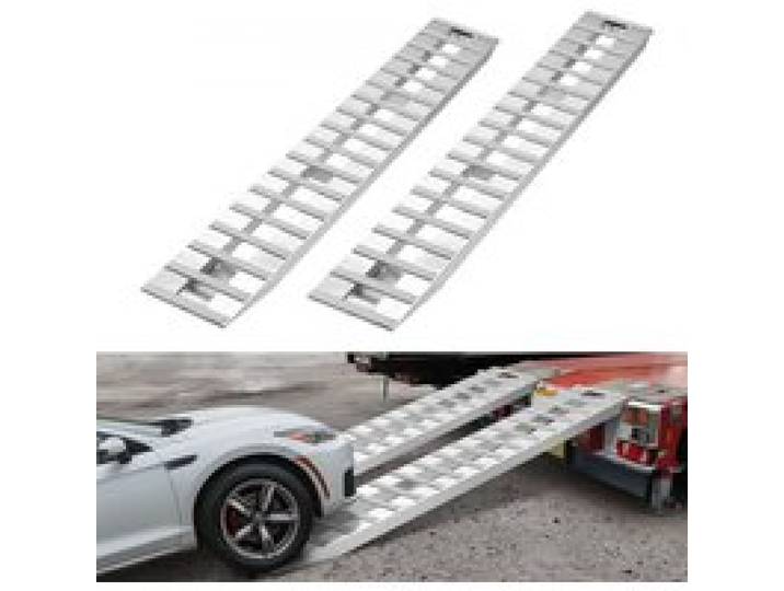 VEVOR Laderampen 2 Stk. 2745 x 380 mm, Robustes Aluminium, Schwerlast-Anhängerrampen-Set mit Antirutschplatten, Gesamttragfähigkeit 4535,9 kg, für Anhänger Traktoren ATVs Rasenmäher Motorräder