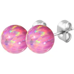 Chirurgenstahl Ohrstecker SYNTHETISCHER OPAL