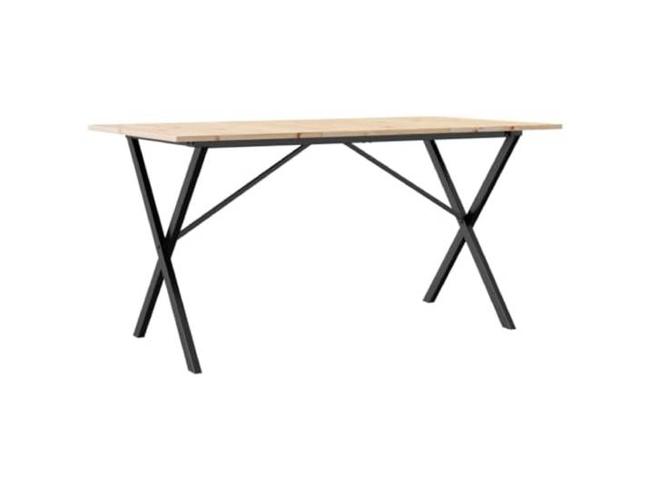Makastle Esstisch X-Gestell 160x80x75 cm Massivholz Kiefer und Stahl