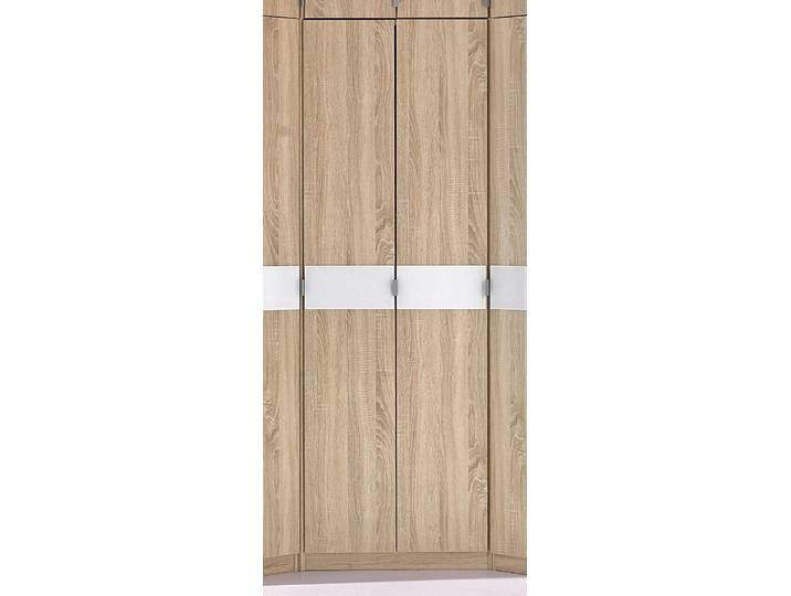Eckkleiderschrank PRIESS Kleiderschrank Schrank Garderobe Wäscheschrank Madrid , braun (struktureichefarben hell, weißglas), H:193cm, Schränke, Eckkleiderschrank, voll ausgestattet, viel Stauraum, MADE IN GERMANY