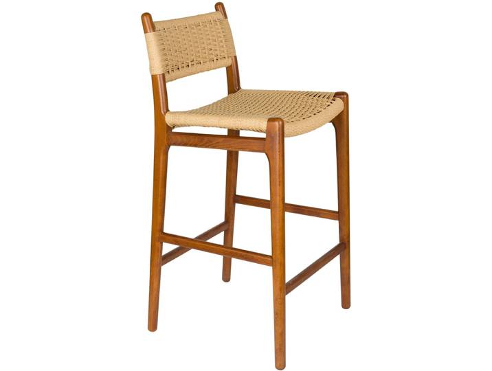 Dutchbone Cecile Barkruk rugleuning 67\,5 cm Walnoot kleur - Bruin