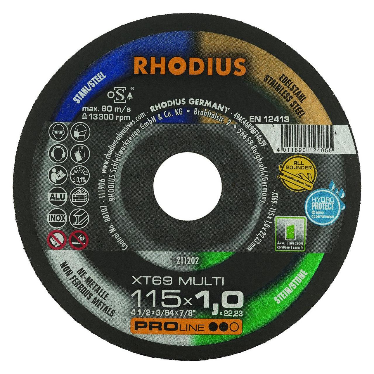 Rhodius Extradünne 125 x 1,0 Trennscheiben XT69 5er Pack (211211)