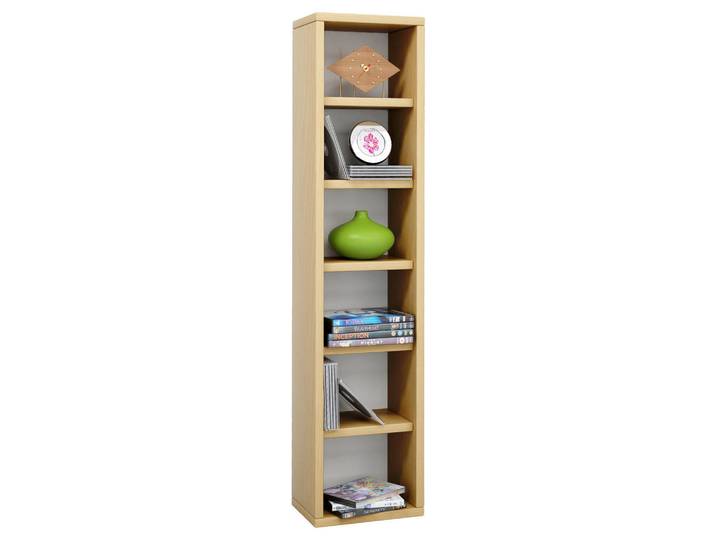 Mid.you Cd-Regal, Buchefarben, Holzwerkstoff, 5 Fächer, 21x97.4x20 cm, Wohnzimmer, TV Möbel, CD-Regale