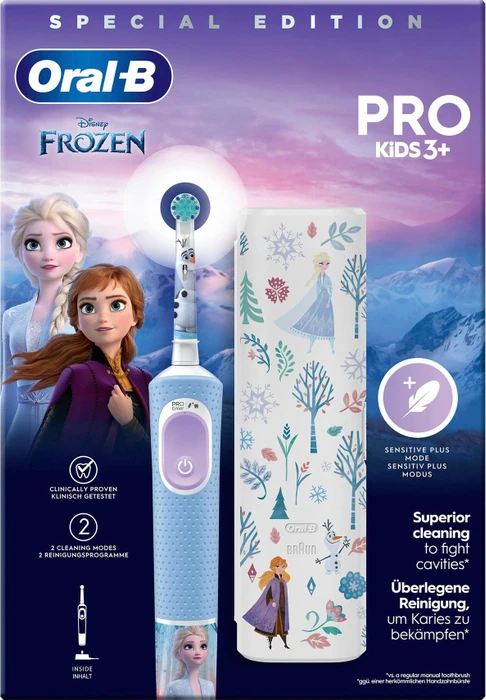 Oral-B Zahnbürste 773178 / Pro Kids Frozen mit Reiseetui Blau
