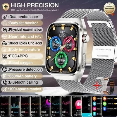 Inspire Select 2026 AI Health Smart Watch AMOLED Bluetooth Call Fitness Tracker With ECG & Wellness Monitoring silver Mesh Belt 2a scientific Diagnosis