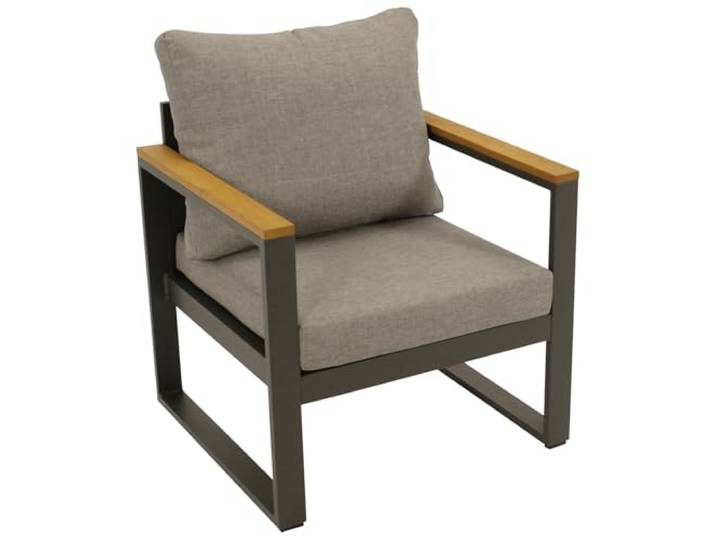 DEGAMO Loungesessel Kampala, Aluminium anthrazit, Polster grau