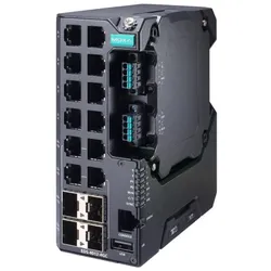 Moxa EDS-4012-4GC-LV-T (8 Ports), Netzwerk Switch, Schwarz, Grün