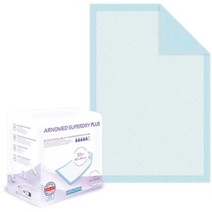 Arnomed Inkontinenzunterlagen Superdry Plus Einweg, 40x60cm, Aufnahme ca. 470ml, wasserfest, 30 Stück
