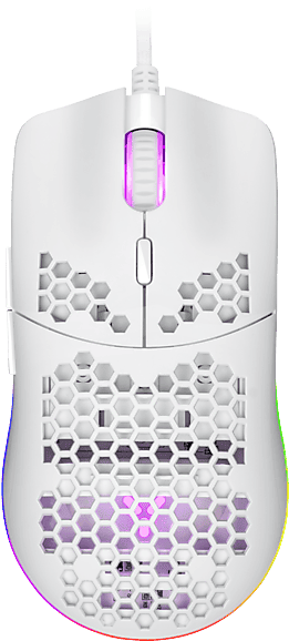 Ratón gaming - ISY IGM 4000-WT, Con cable, 7200 dpi, LEDs RGB, Diseño de panal, Blanco