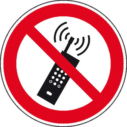 Verbotsschild Eingeschaltetete Mobiltelefone verboten Aluminium (Ø) 200mm ISO 7010 1St.