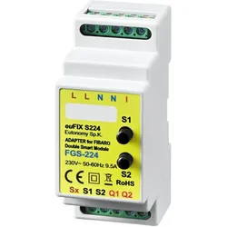 Eutonomy, Zubehör Schalterprogramm, euFIX/Adapter DIN for Fibaro FGS-224 Smart Module Double
